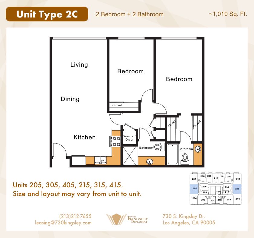 Two Bedroom Layout 2C